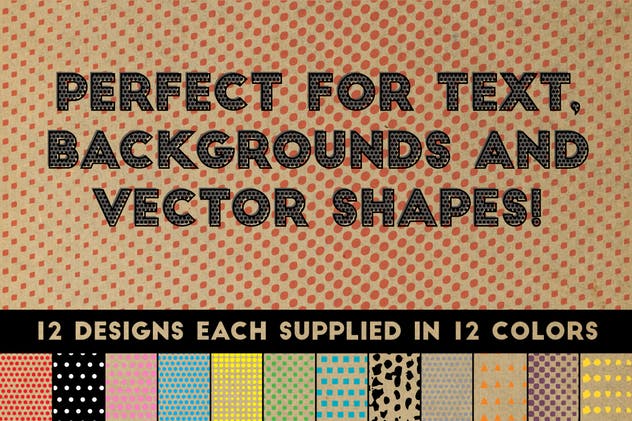 无缝半色色调图案素材 Seamless Halftone Patterns插图(1)