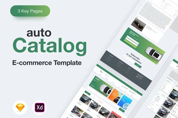 素材库下午茶：汽车电商网站网页模板下载[Sketch,XD]