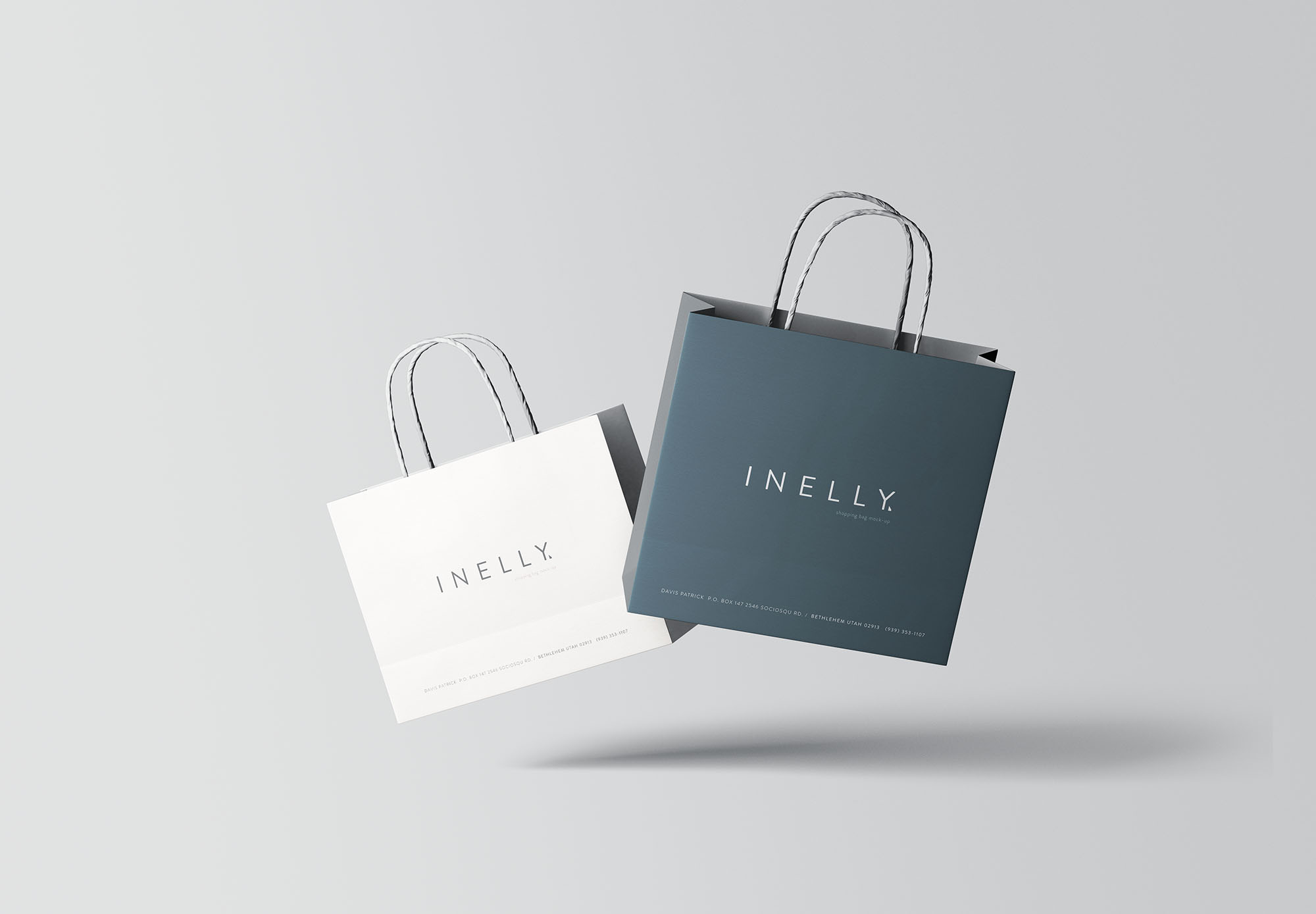 品牌商店购物纸袋设计效果图样机PSD模板 Paper Shopping Bag Mockup (PSD)插图(2)