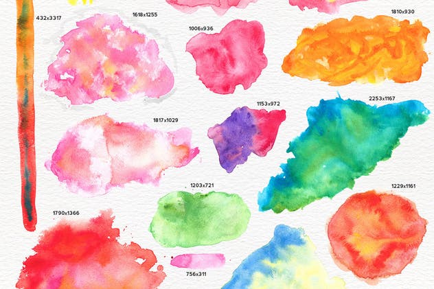 145手工制作水彩纹理套装 Watercolor Textures + BONUS插图(8)