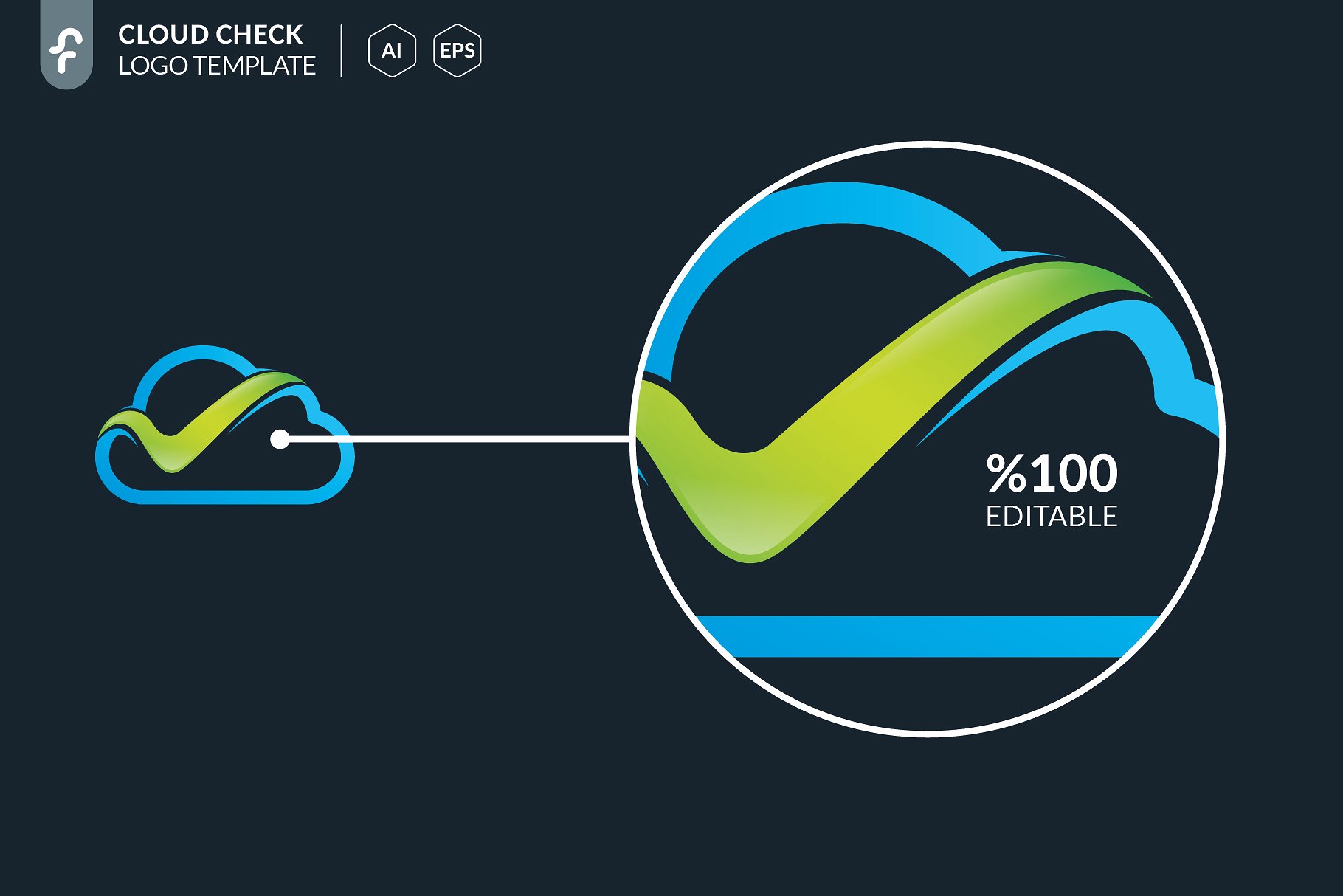 云计算云监控服务Logo模板 Cloud Check Logo插图(2)