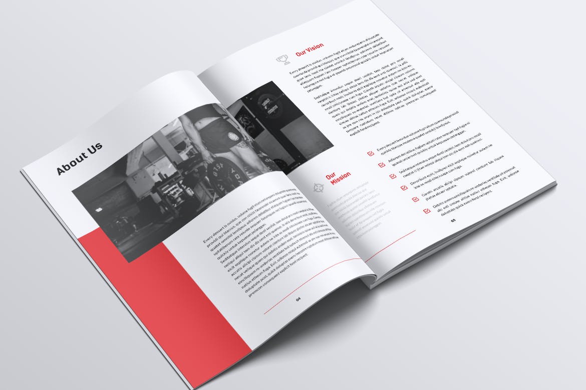 健身体育运动俱乐部宣传画册排版设计模板 SPORTE Sport Fitness & Gym Brochure插图(3)