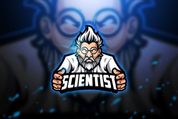 科学家电子竞技吉祥物Logo标志设计模板 Scientist – Mascot &amp; Esport Logo