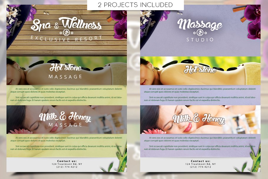 SPA理疗&养生主题传单模板 Spa & Wellness Flyer插图(2)