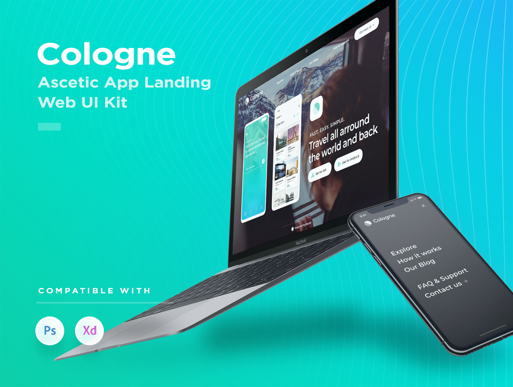 素材库下午茶：响应式旅行APP产品官网网页模板下载插图