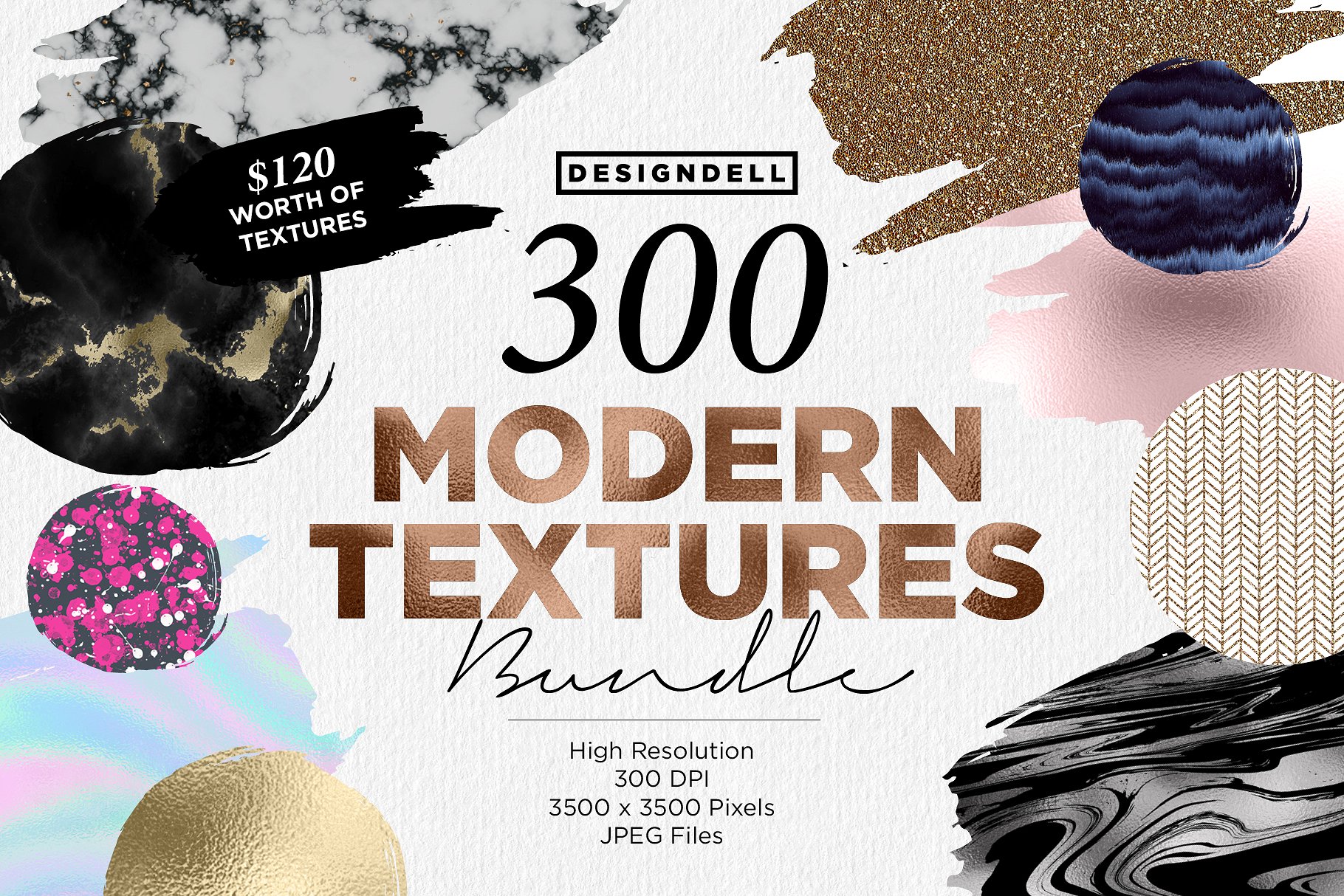 极力推荐：价值150美金的现代纹理合集 300 Modern Textures Bundle插图
