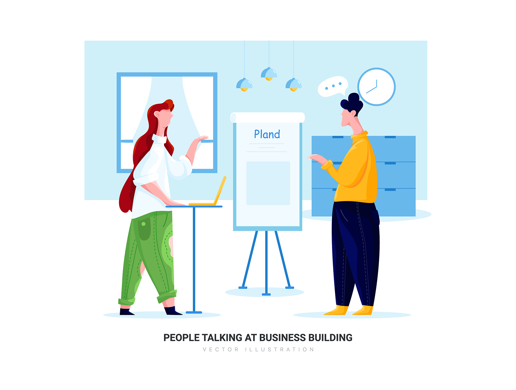 素材库下午茶：10个商务办公主题矢量场景插画集插图(1)