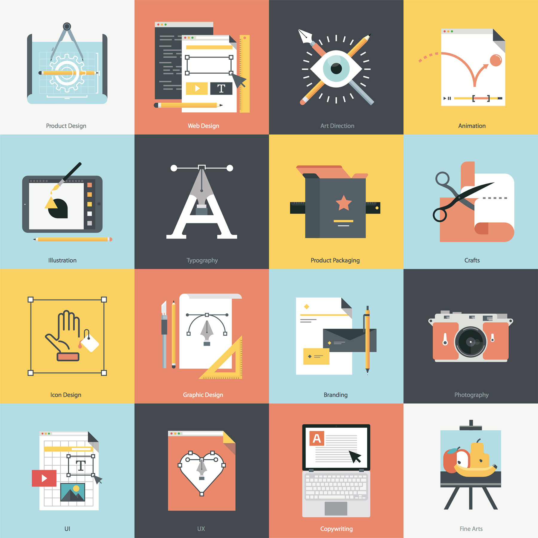 Creative Fields Icon Set