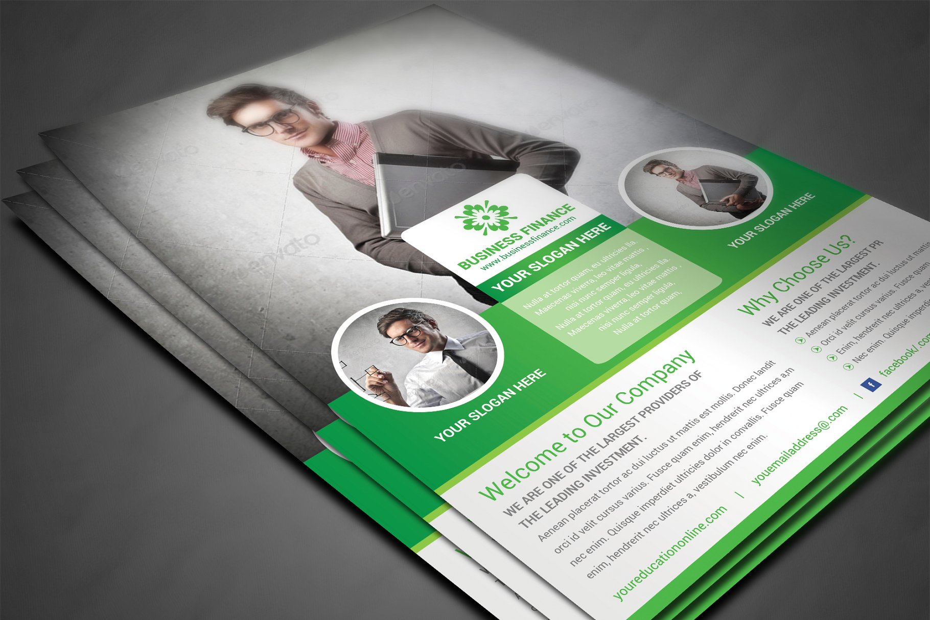 经典实用商务风格海报传单模板 Corporate Flyer插图(2)