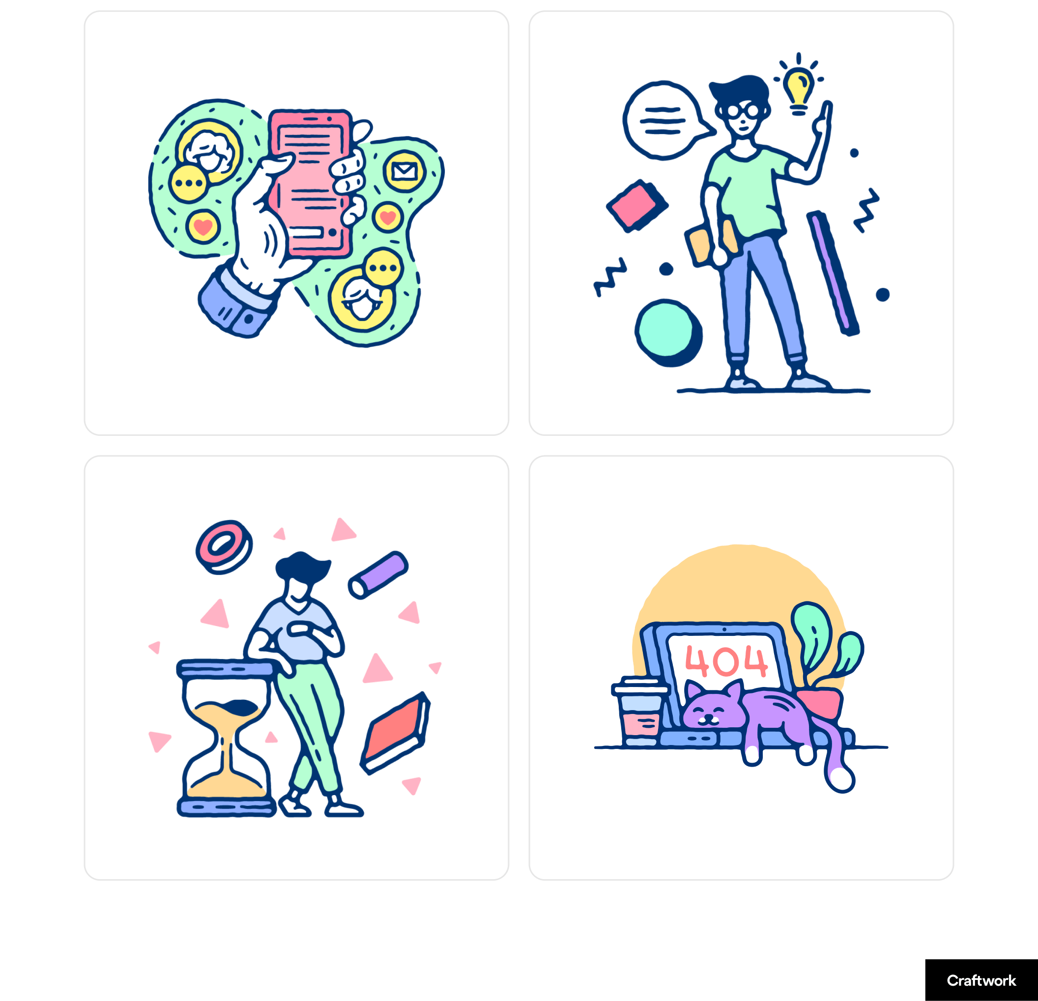 素材库下午茶：20个即用型IT世界场景矢量插画网站设计素材插图(1)