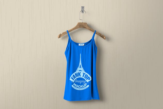 时尚女装印花背心服装样机 Women’s Tank Top Mockups插图(7)
