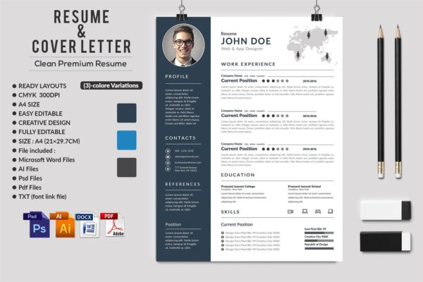 经典实用黑白色简历模板 Resume