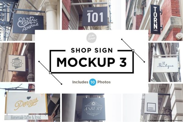 超有范的店招样机合集第三波 Shop sign mockup 3 for photoshop