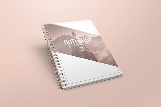 A5规格活页记事本样机 A5 Spiral Notebook Mockups插图(3)