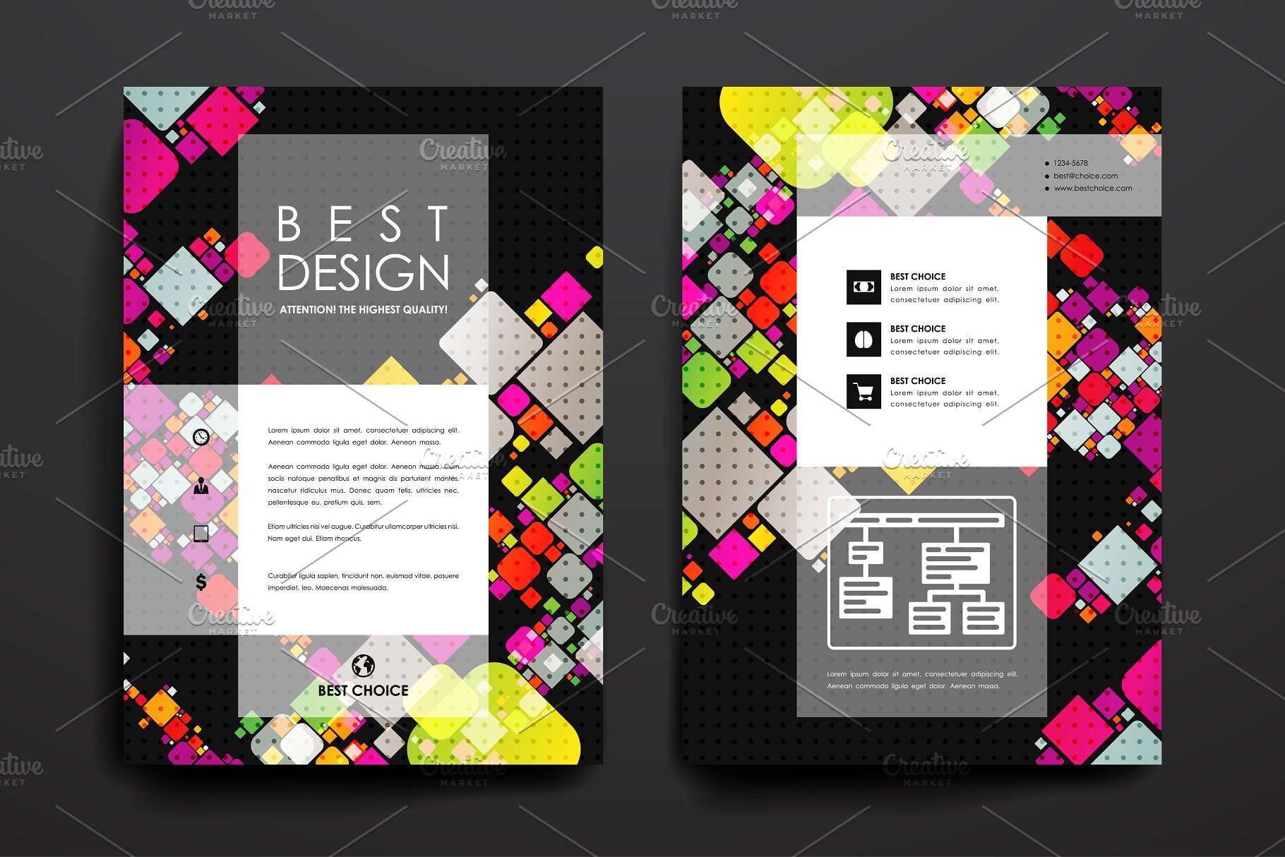 多彩抽象图形背景小册子模板 Abstract Brochures插图(16)