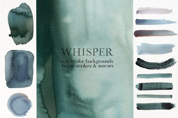 冬天日出氛围水彩笔画背景 Whisper – Watercolor Backgrounds