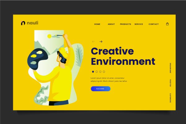 创意环境主题网站设计矢量插画素材 Creative Environment Web Header PSD and AI Vector