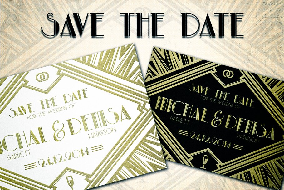 装饰派艺术企业名片模板 Art Deco Card插图(4)