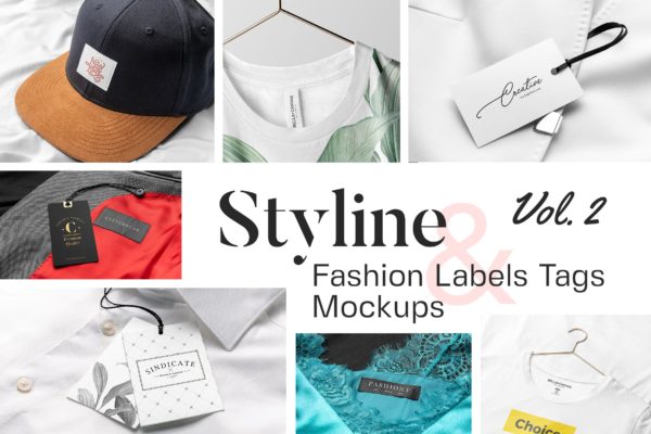 Styline系列服装标签&amp;吊牌VI设计素材库精选模板v2 Styline – Apparel Labels and Tags Mockups Vol 2