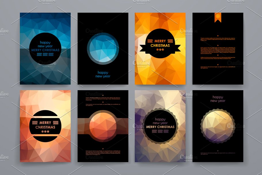 9款圣诞节主题小册子模板 Set of 9 Christmas brochures插图(6)