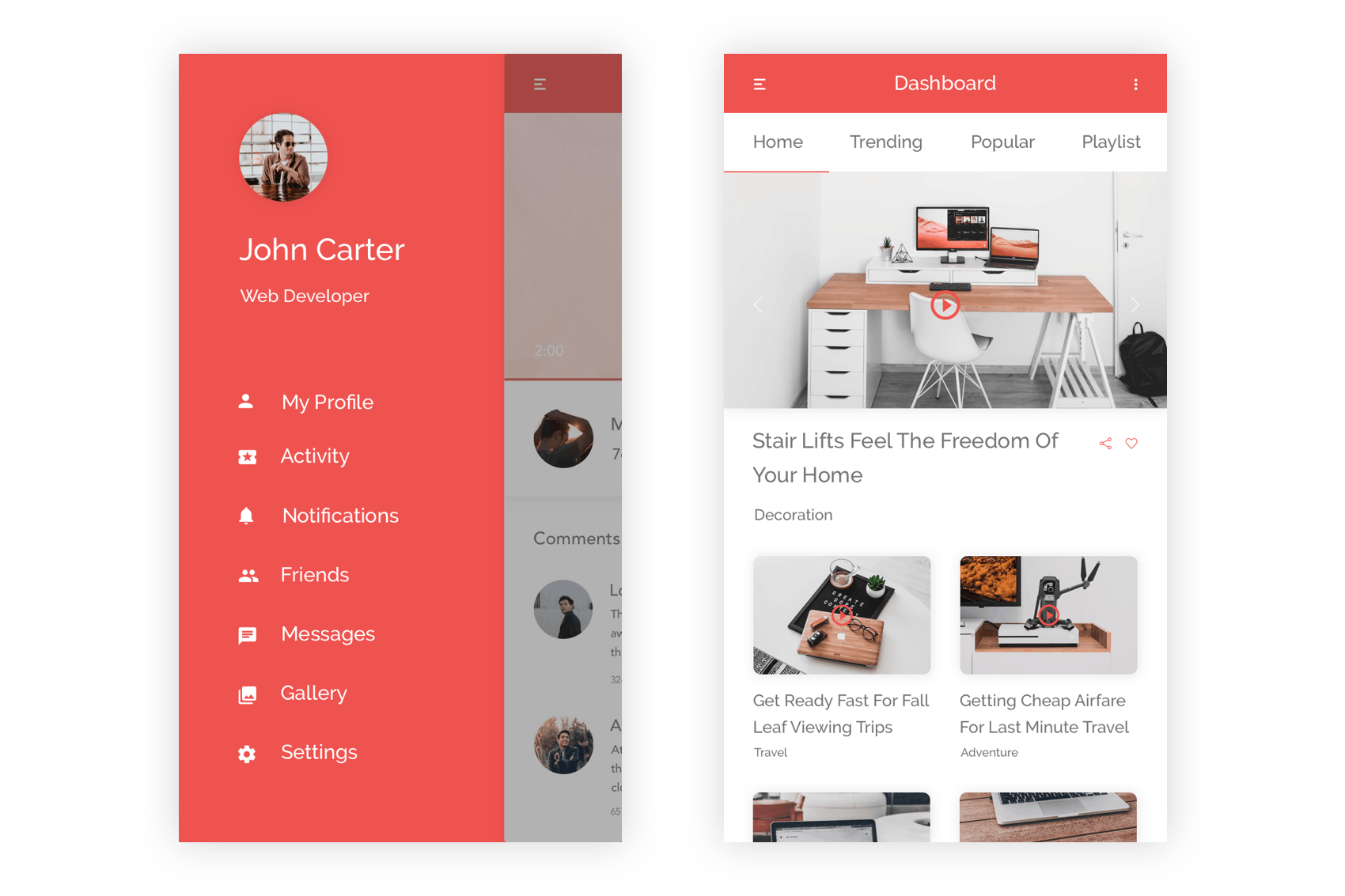 视频社交分享APP应用UI界面设计XD模板插图(7)