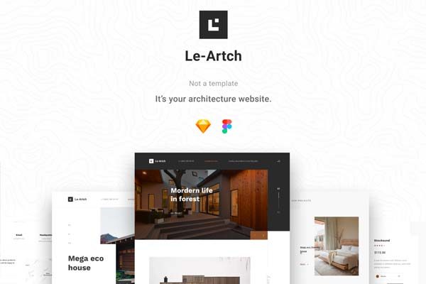 素材库下午茶：建筑设计适用的网页模板下载[Sketch,Fig]