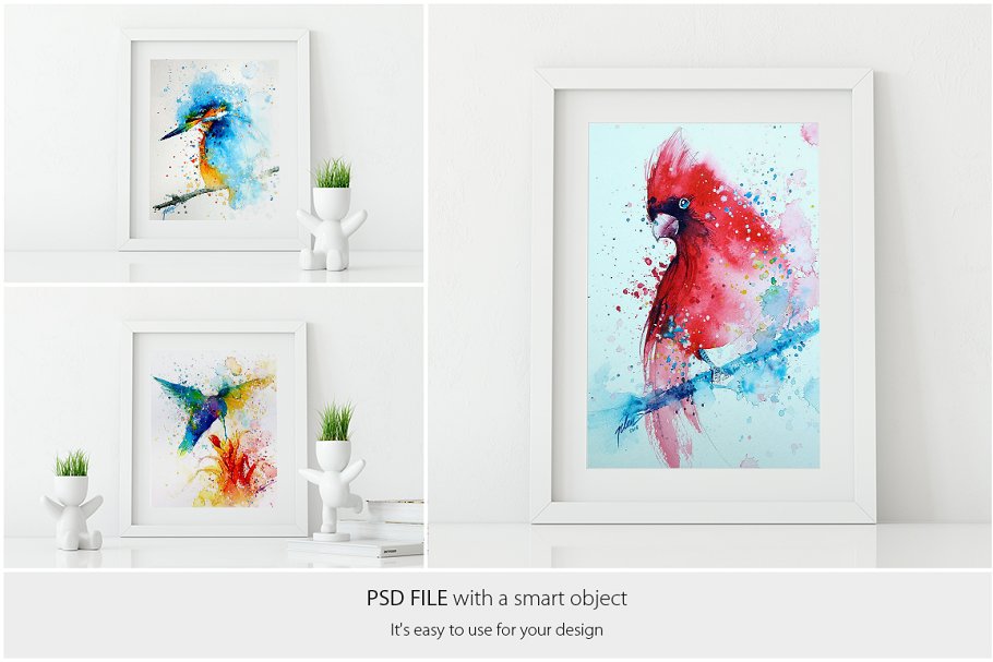 白色格调现代相框样机模板 Frames Mockup – PACK (White)插图(2)