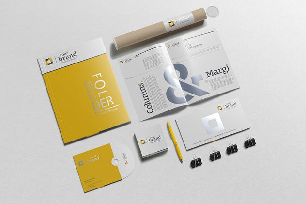 企业品牌VI办公用品样机设计模板V3 Branding-Stationery Mockups V3插图(12)