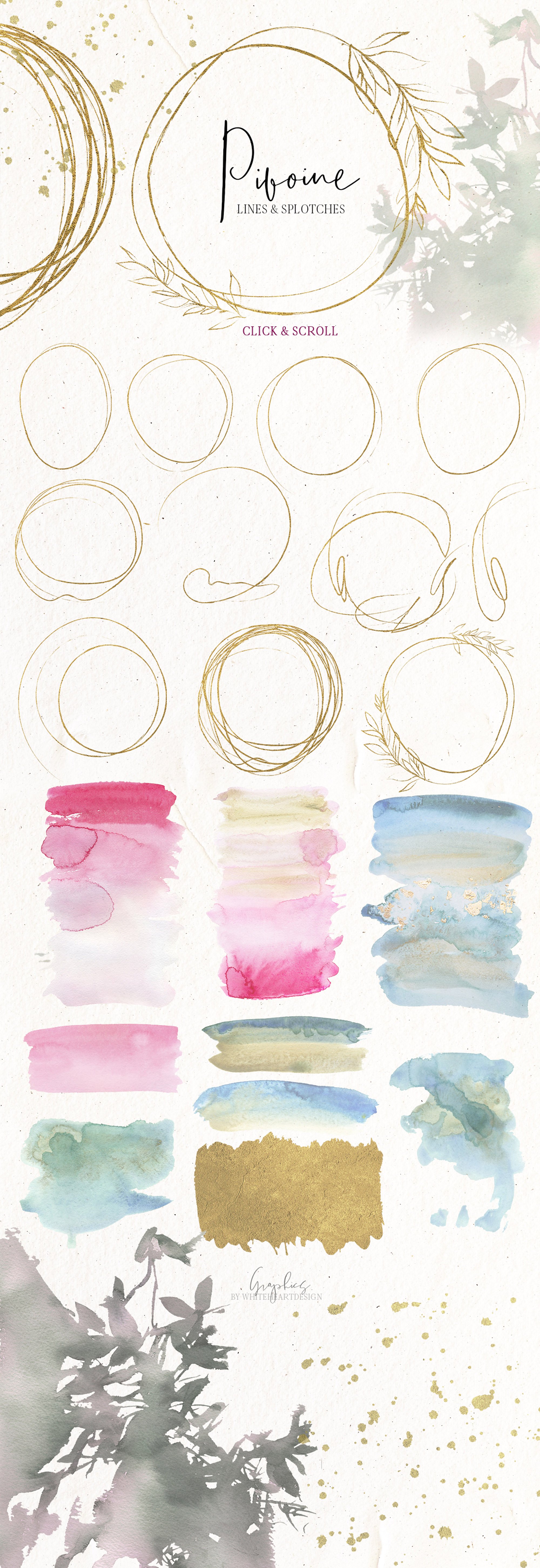 水彩画设计工具包[3.18GB] Pivoine – Watercolor Design Kit插图(20)