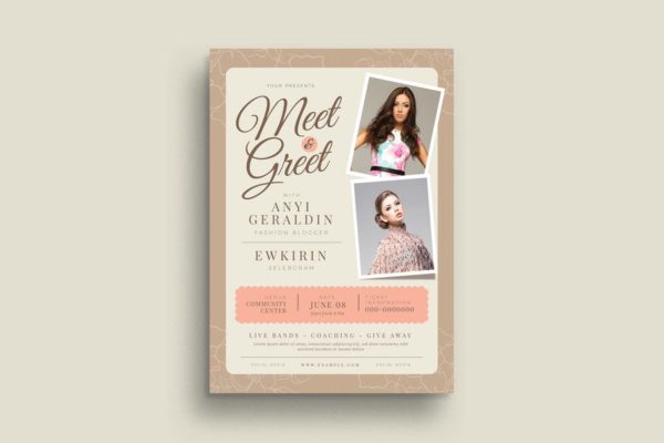 明星见面会/人物演讲座谈活动海报设计模板 Meet &amp; Greet Flyer