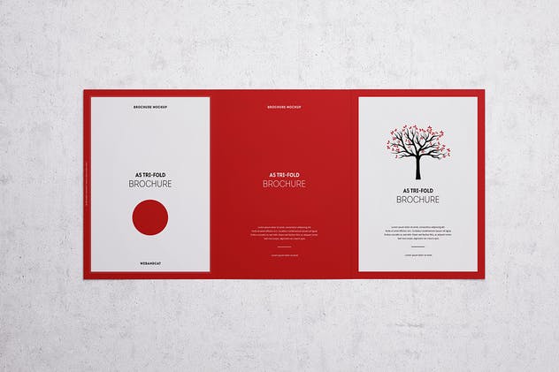 A5三折页设计小册子样机展示模板 Tri-Fold Brochure A5 Mock-up插图(2)