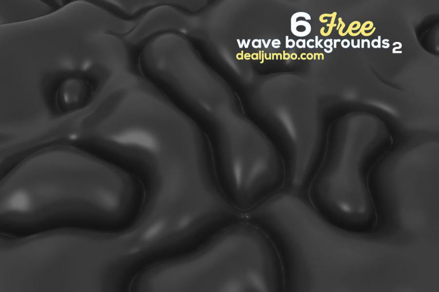 抽象或波浪式3D背景图集 6 Free Wave 3D Backgrounds 2插图(1)