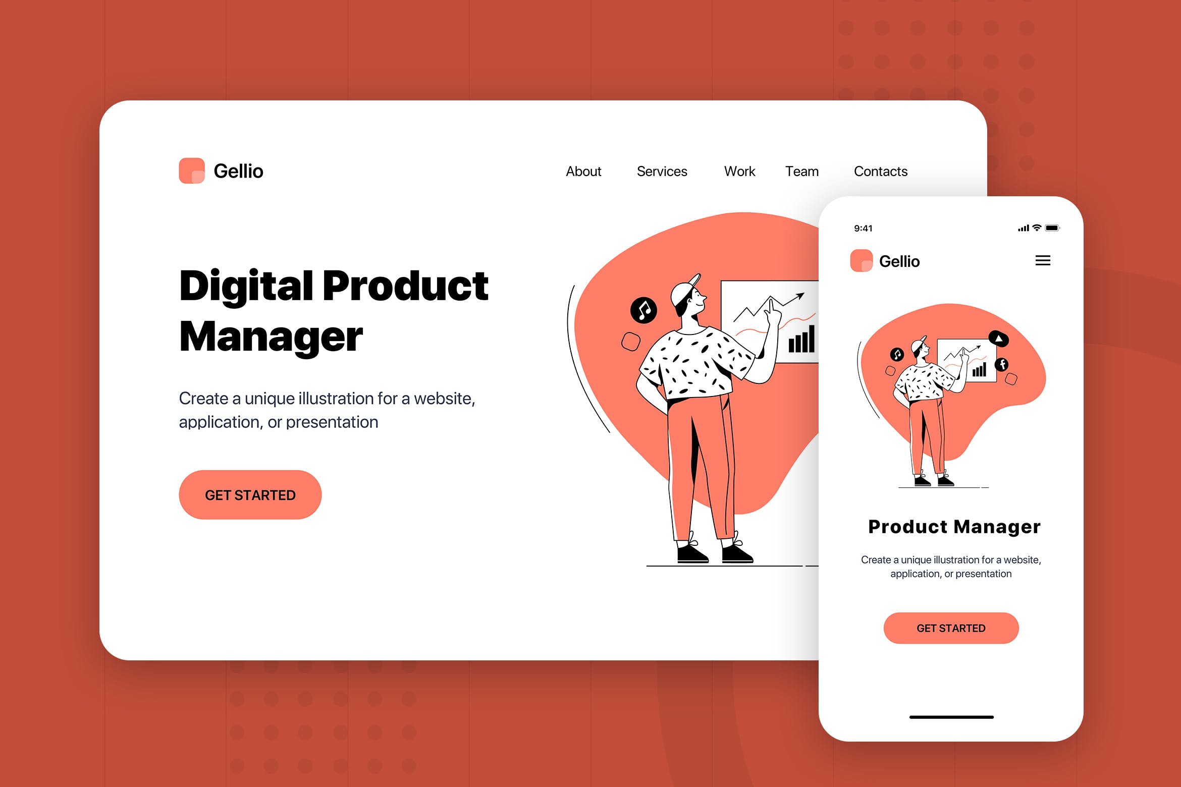 数字产品经理主题网站Banner&落地页设计素材库精选 Digital Product Manager – Banner & Landing Page插图