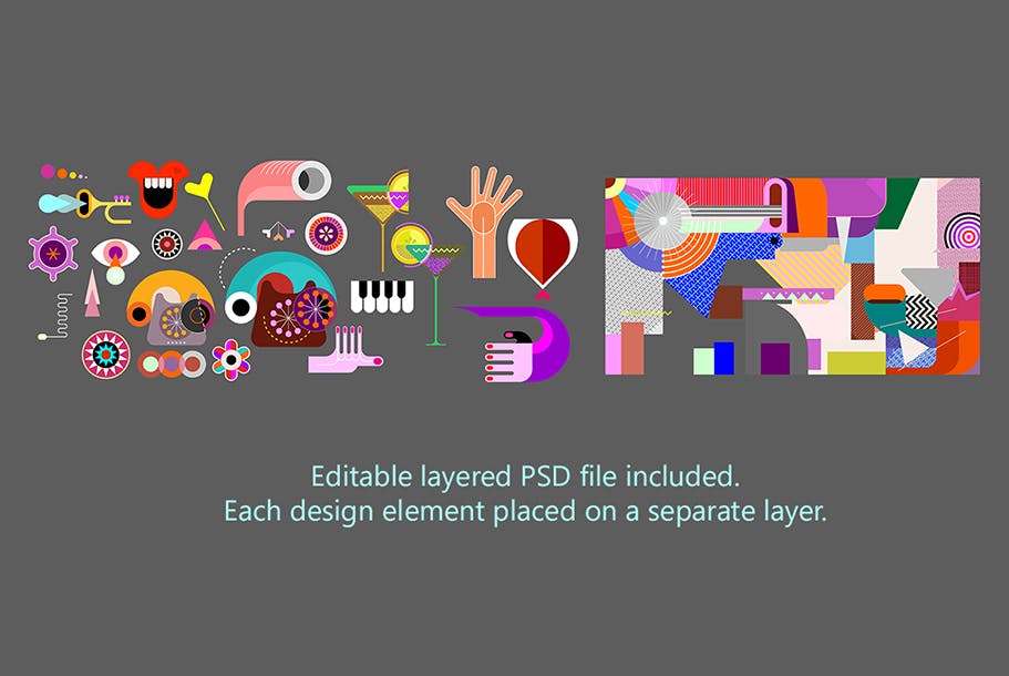 抽象艺术插画矢量背景素材 Abstract Art Vector Background插图(2)