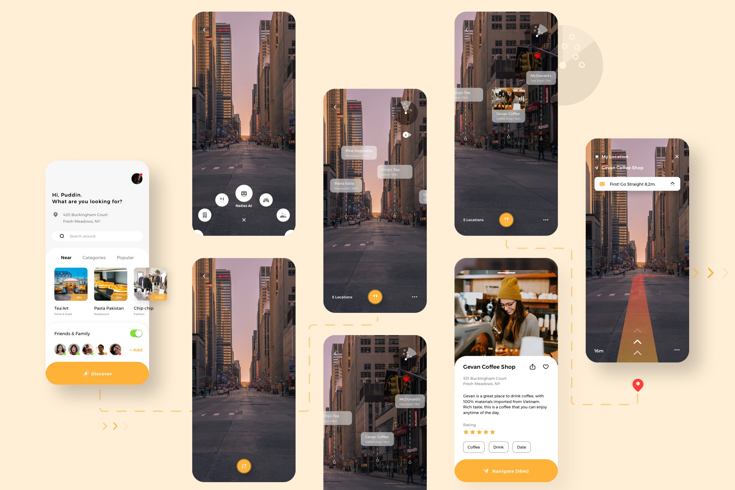创意导航APP应用UI设计模板 Naties – Navigation Mobile UI – N插图