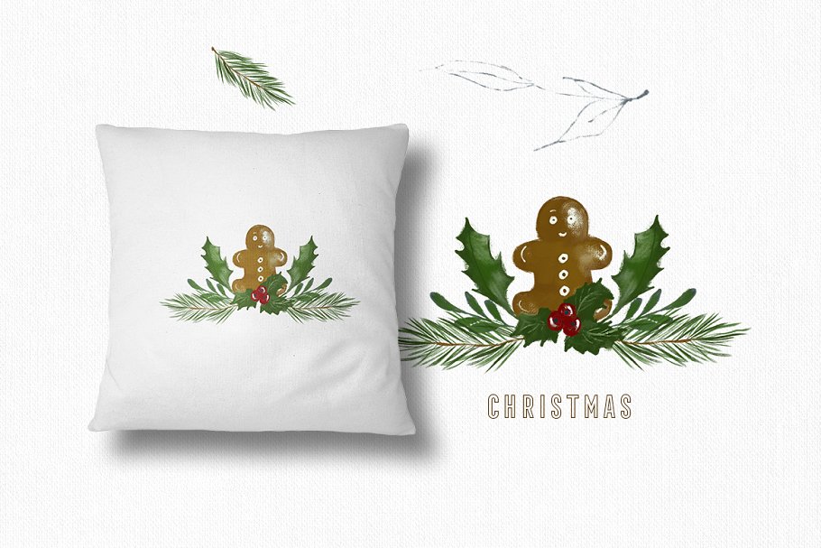 圣诞主题花卉绘画素材 Christmas Paint Illustrations插图(5)