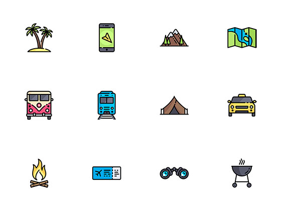50 枚假日旅游元素图标素材之家精选sketch素材