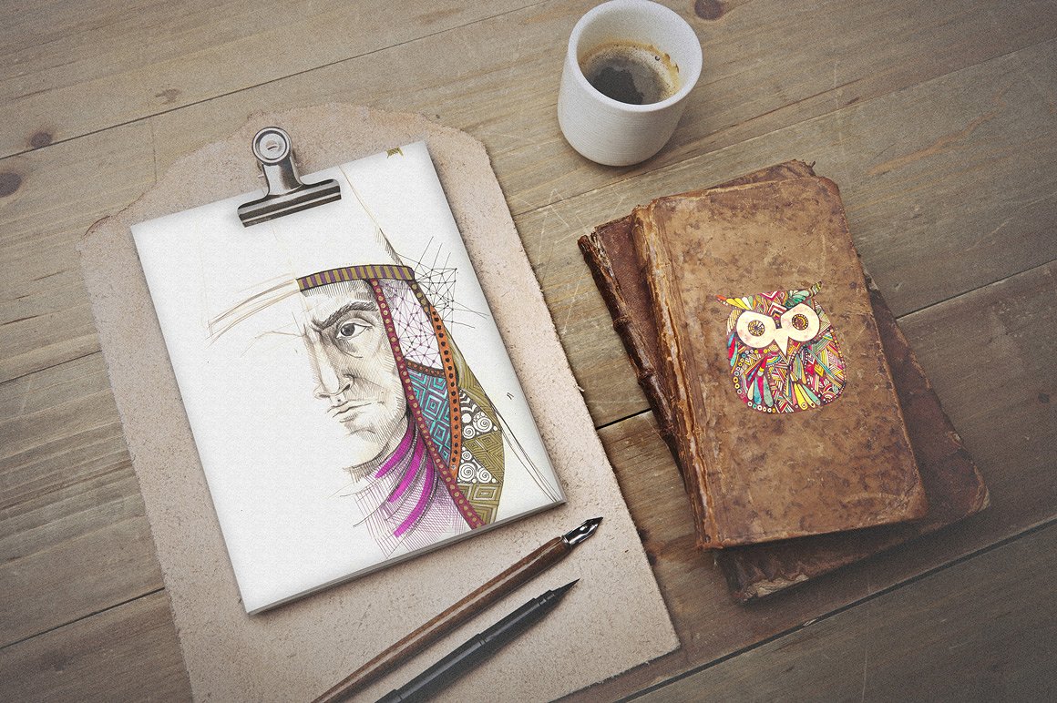 写生素描绘画作品展示样机 Sketchbook mock up set插图