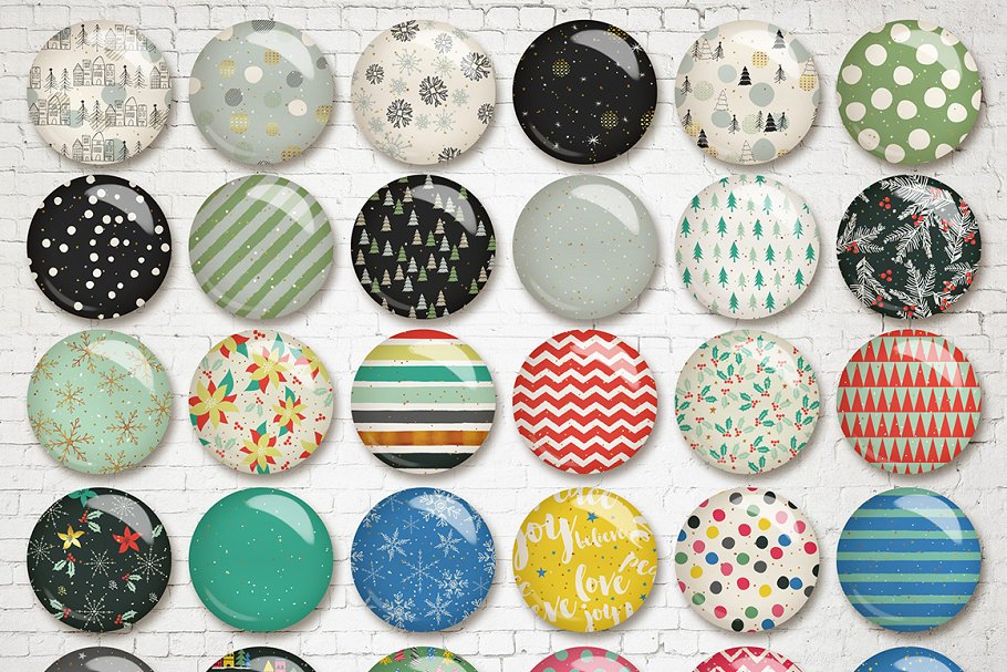 圣诞节主题礼品包装纸张图案纹理v2 Christmas Seamless Patterns v.2插图(6)