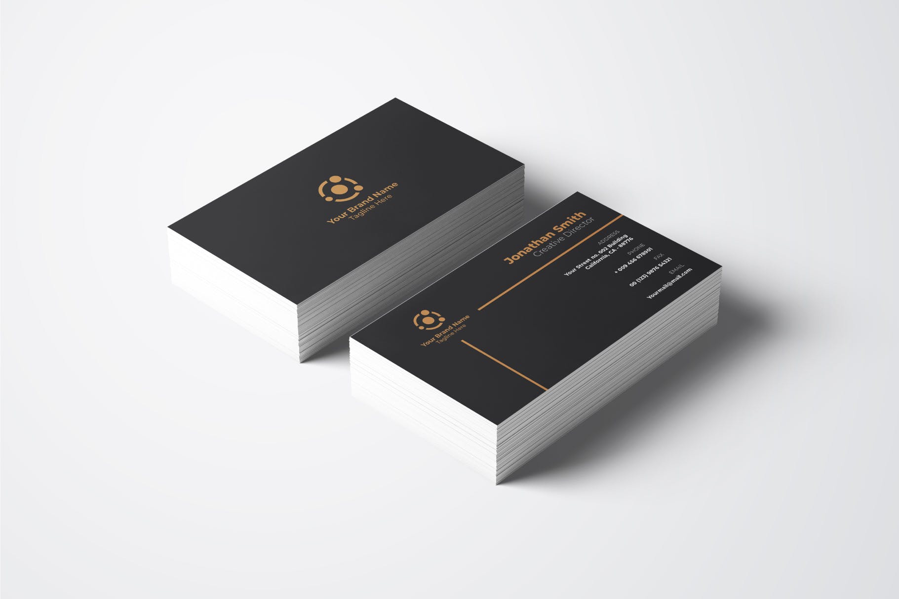 深色背景公司素材库精选名片模板v42 Business Card Template.v42插图