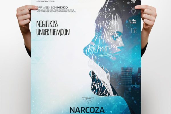 创意月色风格海报模板 Moonish Poster