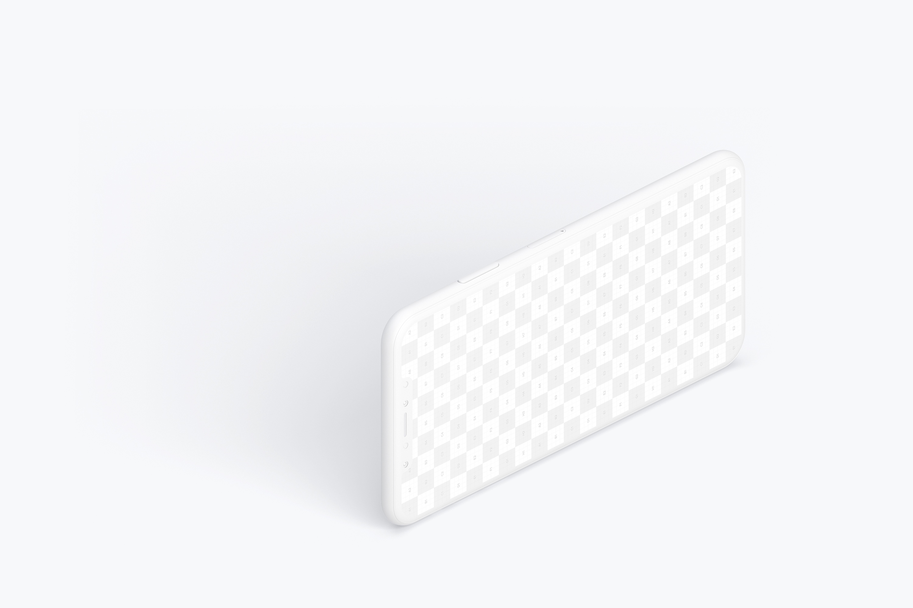 iPhone XS Max智能手机侧立左视图样机模板03 Isometric Clay iPhone XS Max Mockup, Left View 03插图(1)