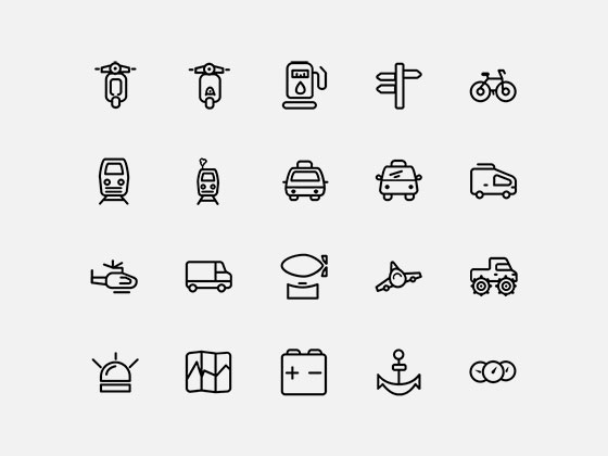 40 Transport Icons素材之家精选sketch素材
