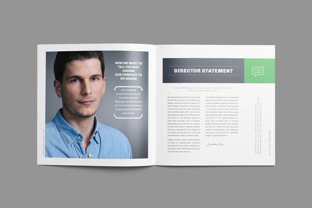 20页企业简介宣传画册设计INDD模板 Square Brochure插图(1)