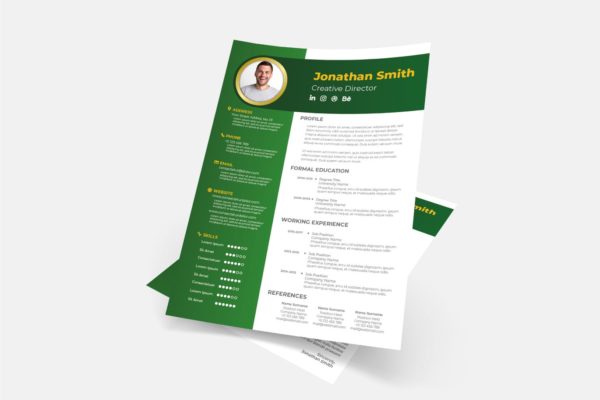 倒L版式设计风格素材库精选简历模板下载v13 Cv Resume Template.v13