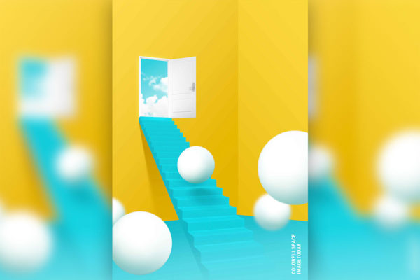 天堂阶梯抽象梦幻空间海报PSD素材素材库精选psd素材