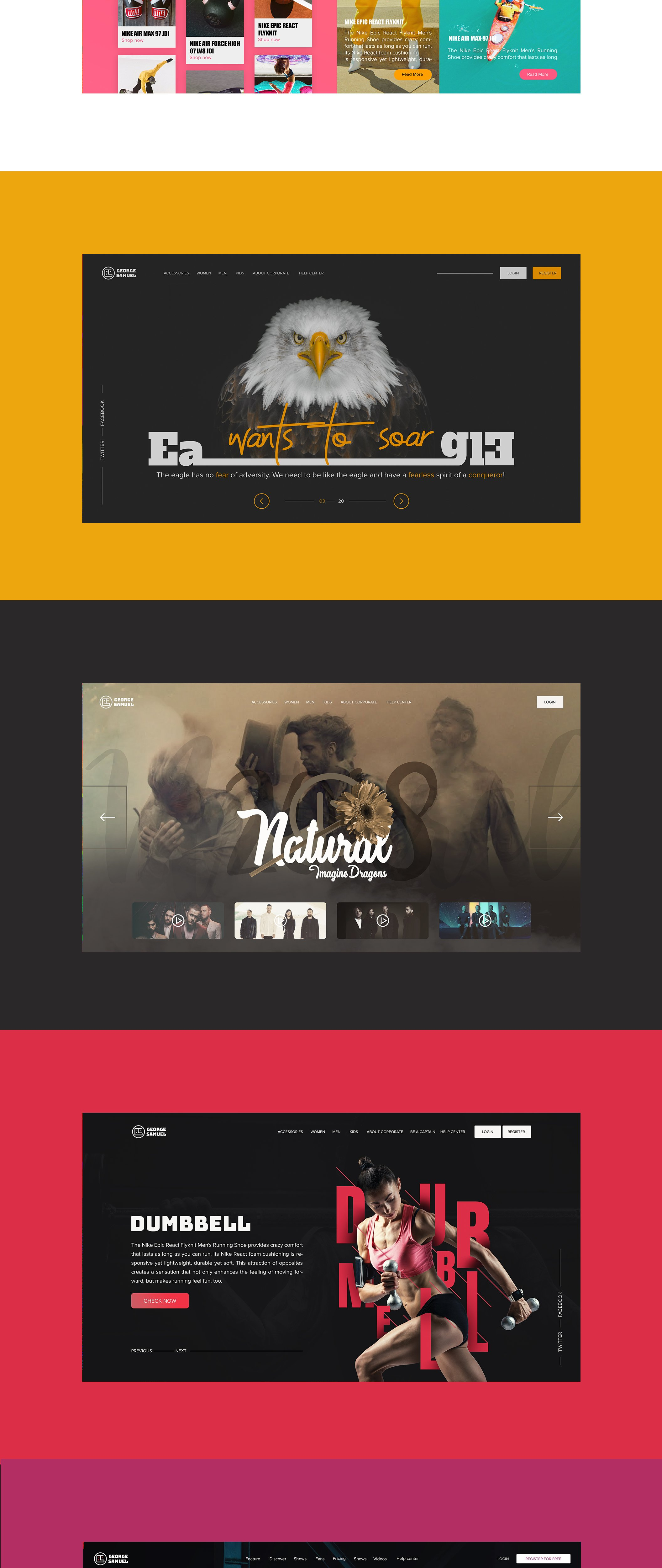 精品：高端大气的多种多样风格的企业产品官网网页模版下载[PSD]插图(2)