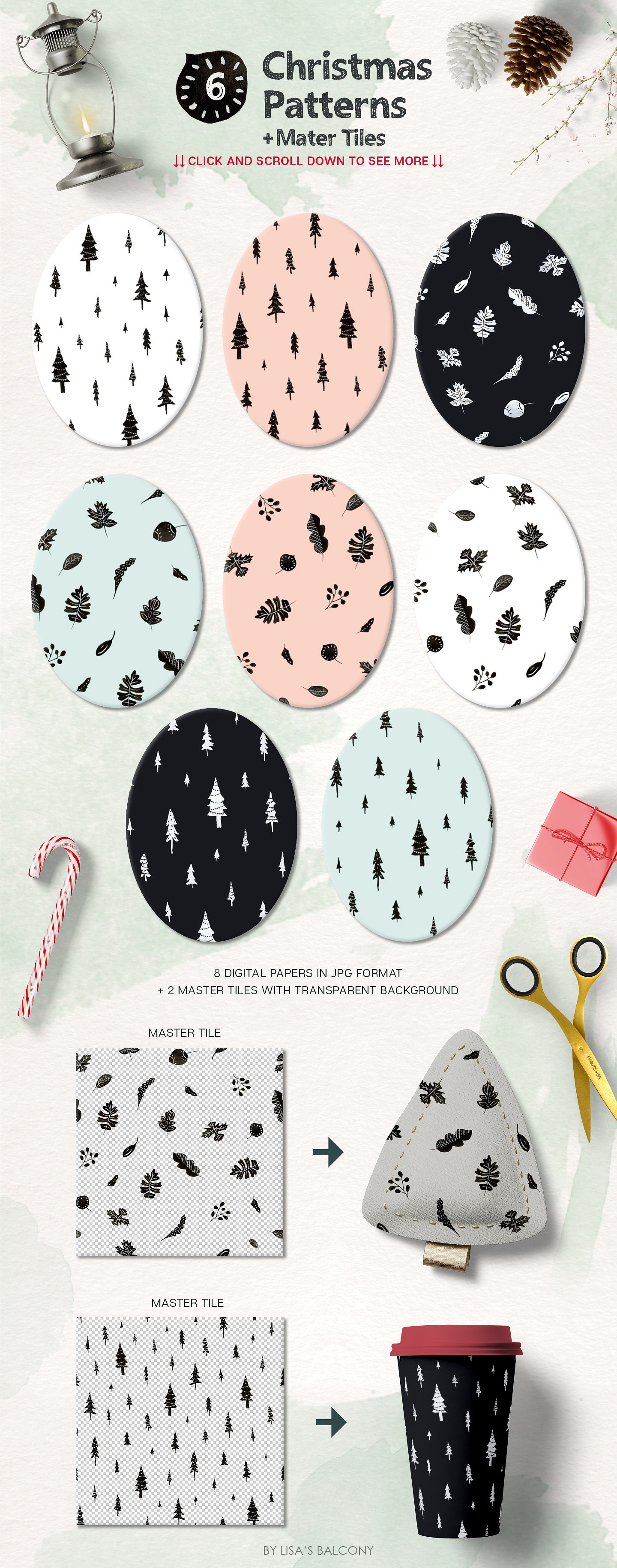 Christmas Illustration Inktober漂亮实用的圣诞节手绘插画素材合辑下载[psd,png]插图(5)