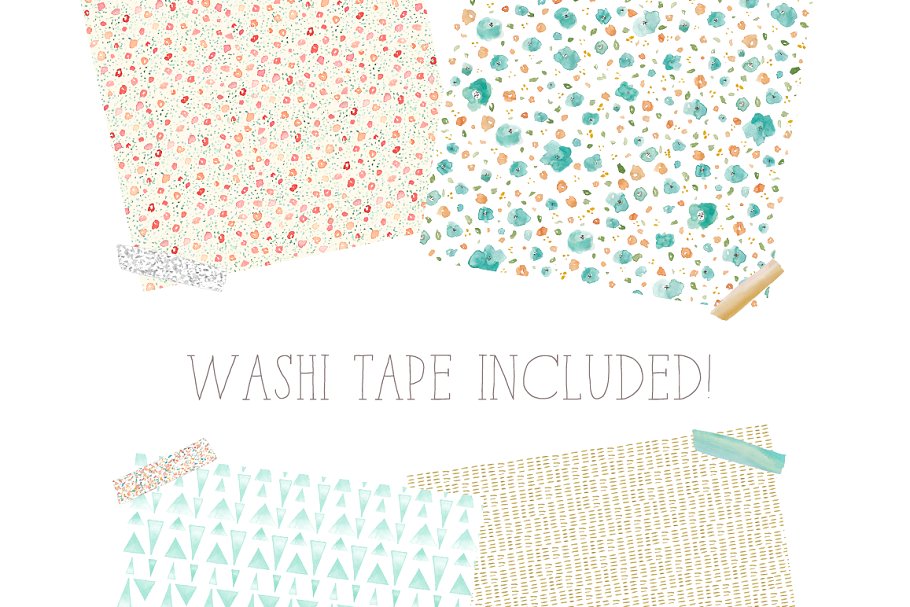 水彩碎花花瓣图形纹理 Watercolor Patterns 3.0插图(2)