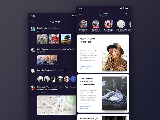 Atro 社交应用界面素材之家精选sketch素材